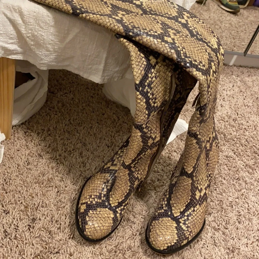 Sam Edelman snakeskin over the knee boots - Picture 5 of 6
